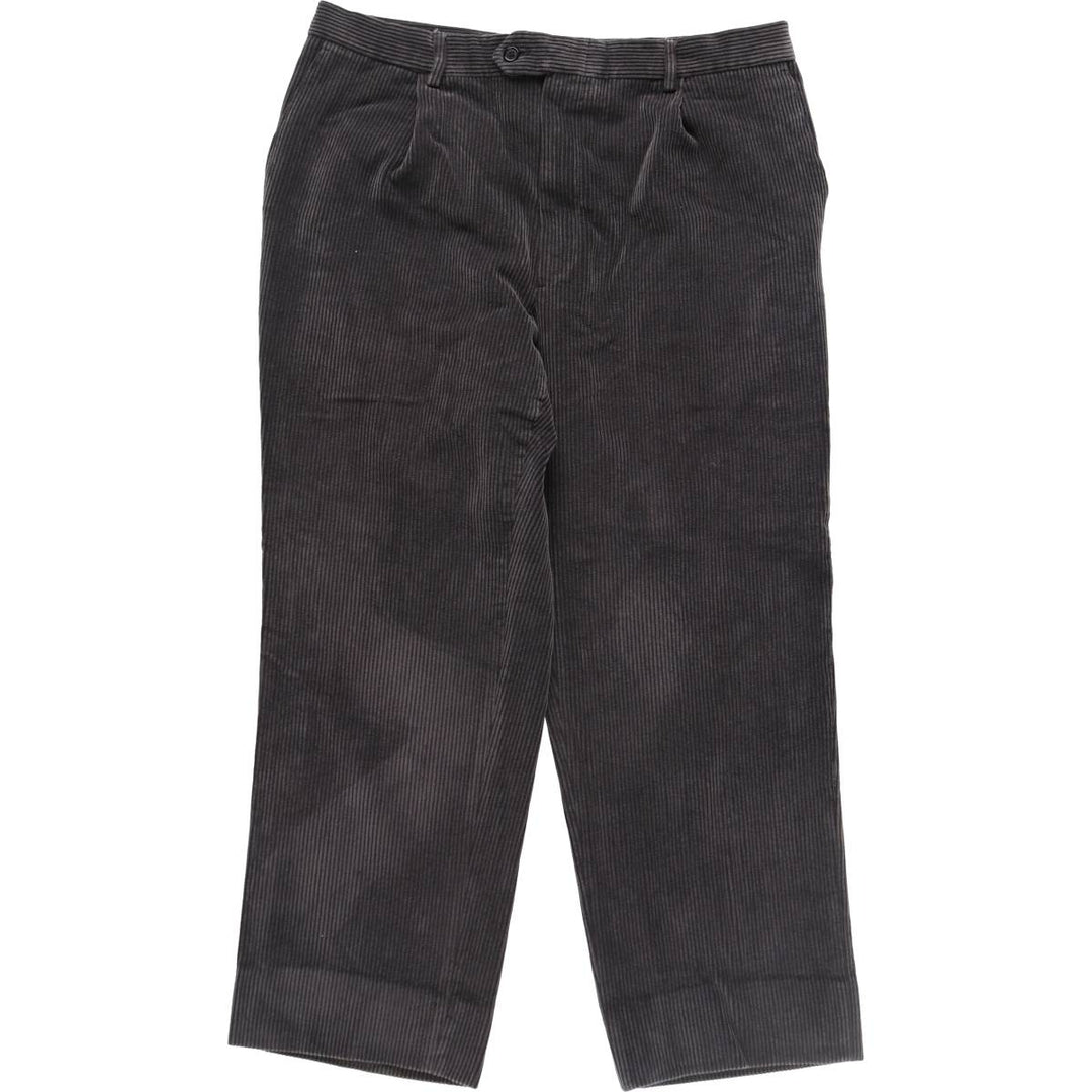 DUCA VISCONTI One-Tuck Corduroy Pants, Made in Italy, Men's, Size W36 unclear gray type Vintage Second Hand