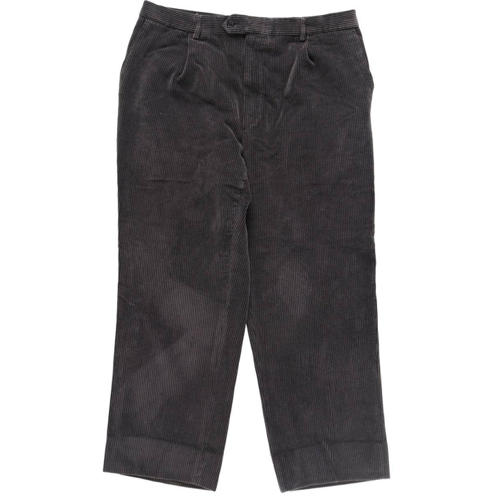 DUCA VISCONTI One-Tuck Corduroy Pants, Made in Italy, Men's, Size W36 unclear gray type Vintage Second Hand