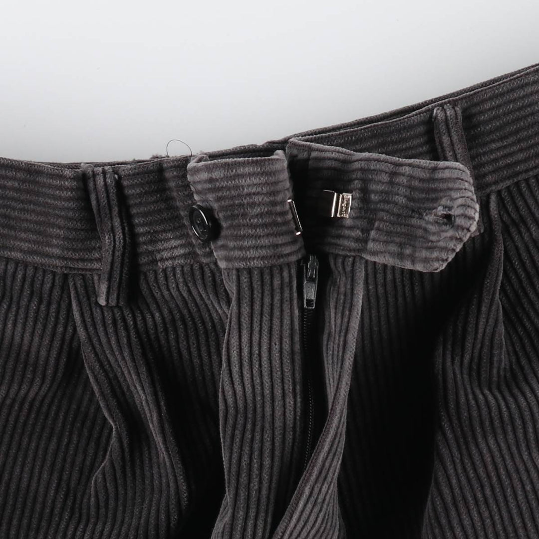 DUCA VISCONTI One-Tuck Corduroy Pants, Made in Italy, Men's, Size W36 unclear gray type Vintage Second Hand