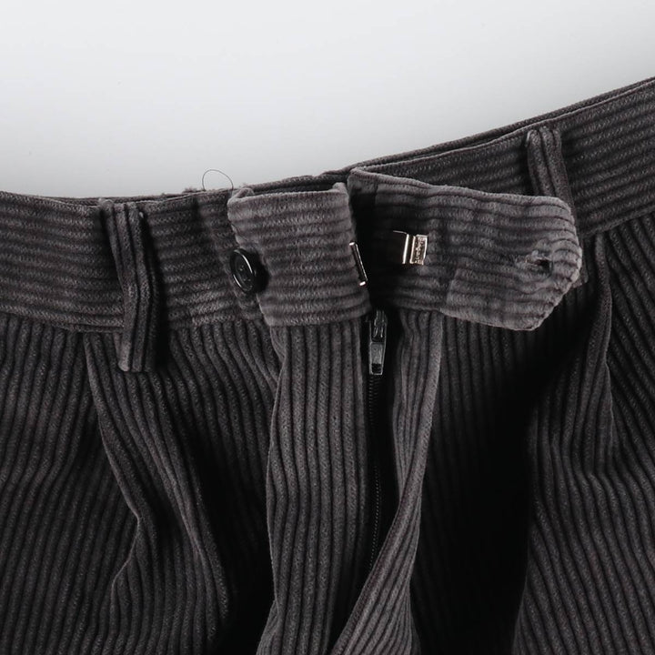 DUCA VISCONTI One-Tuck Corduroy Pants, Made in Italy, Men's, Size W36 unclear gray type Vintage Second Hand