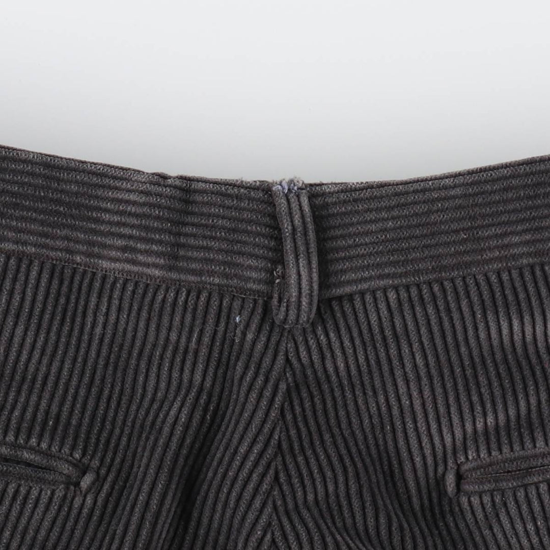 DUCA VISCONTI One-Tuck Corduroy Pants, Made in Italy, Men's, Size W36 unclear gray type Vintage Second Hand