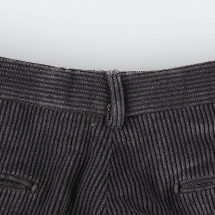 DUCA VISCONTI One-Tuck Corduroy Pants, Made in Italy, Men's, Size W36 unclear gray type Vintage Second Hand