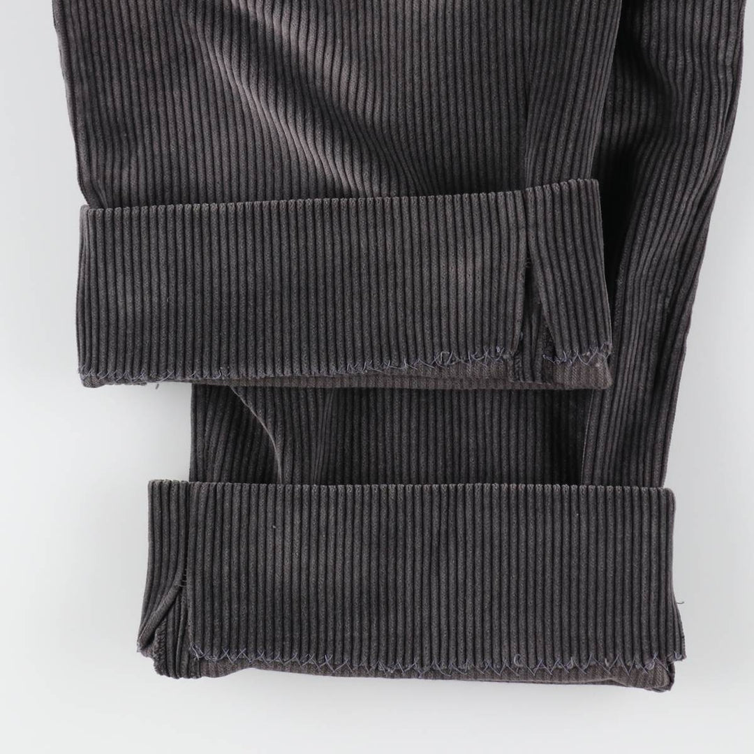 DUCA VISCONTI One-Tuck Corduroy Pants, Made in Italy, Men's, Size W36 unclear gray type Vintage Second Hand