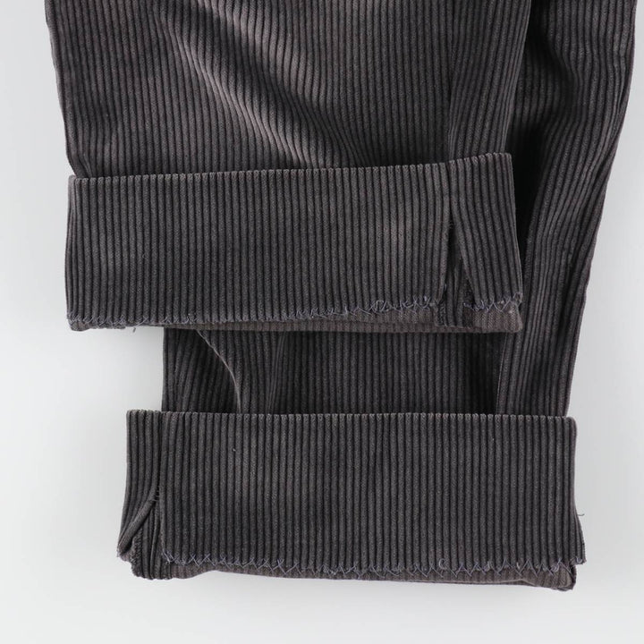 DUCA VISCONTI One-Tuck Corduroy Pants, Made in Italy, Men's, Size W36 unclear gray type Vintage Second Hand