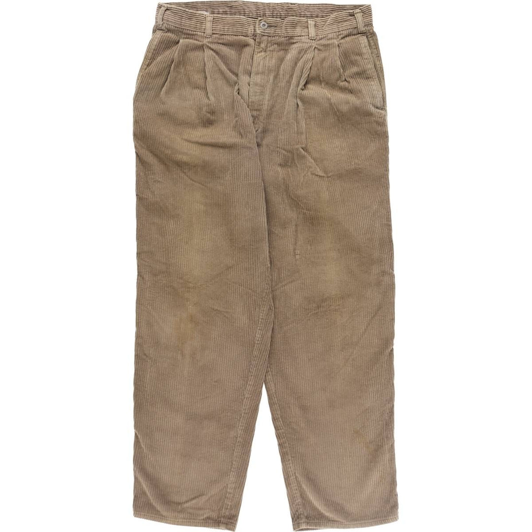Levi's DOCKERS Wide Ribbed Two-pleat Corduroy Pants Men's W35 Vintage unclear Beige type Vintage Second Hand