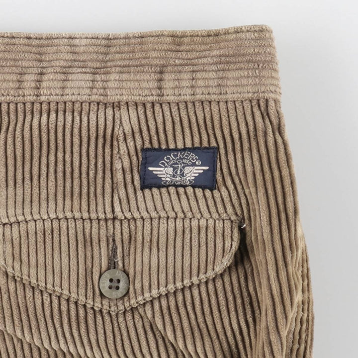 Levi's DOCKERS Wide Ribbed Two-pleat Corduroy Pants Men's W35 Vintage unclear Beige type Vintage Second Hand