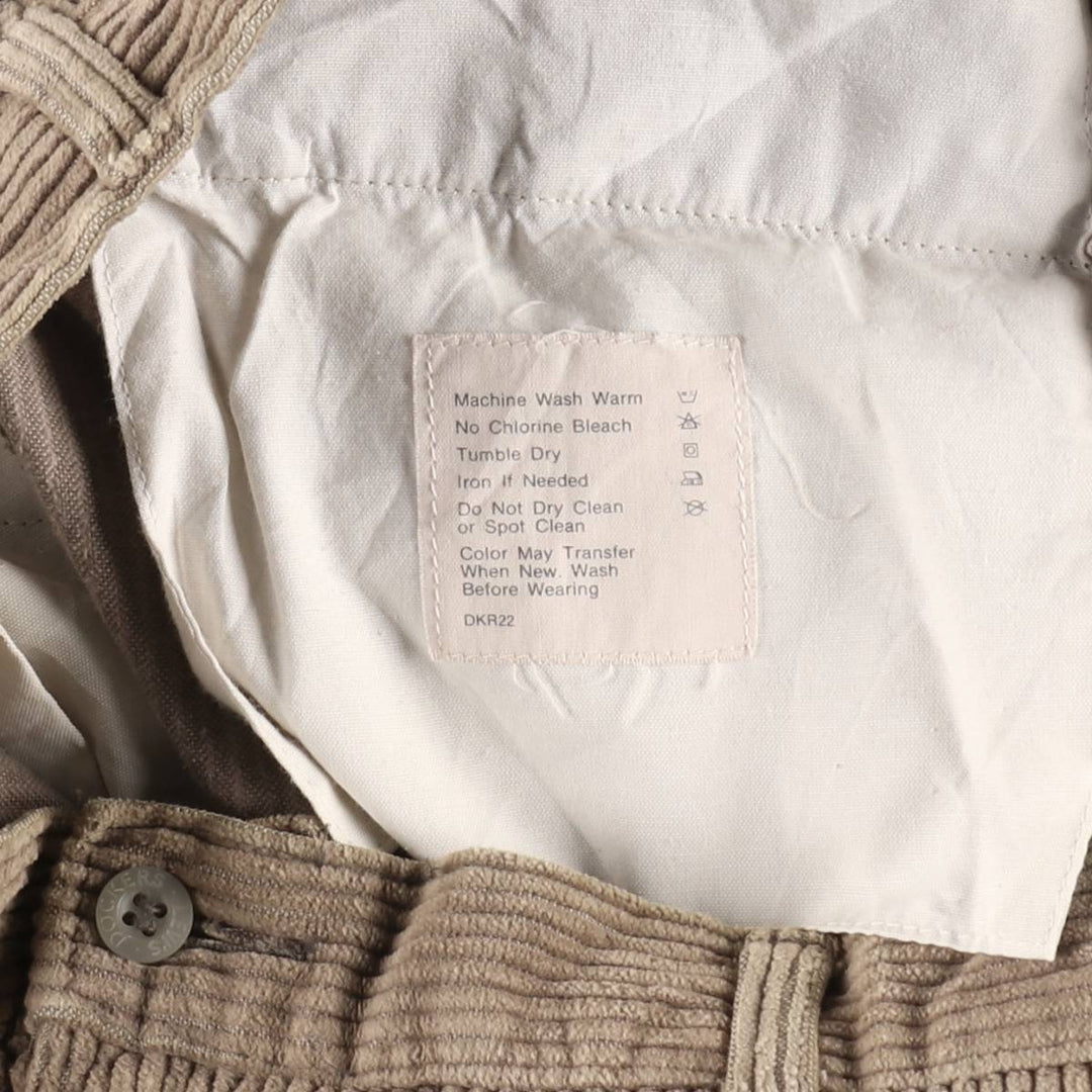 Levi's DOCKERS Wide Ribbed Two-pleat Corduroy Pants Men's W35 Vintage unclear Beige type Vintage Second Hand