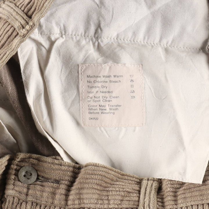 Levi's DOCKERS Wide Ribbed Two-pleat Corduroy Pants Men's W35 Vintage unclear Beige type Vintage Second Hand