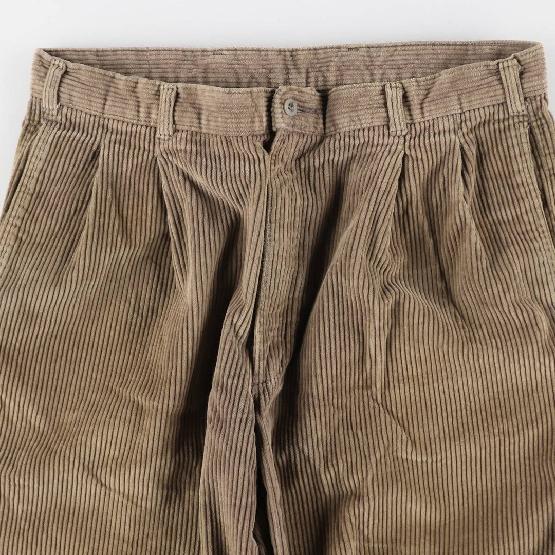 Levi's DOCKERS Wide Ribbed Two-pleat Corduroy Pants Men's W35 Vintage unclear Beige type Vintage Second Hand
