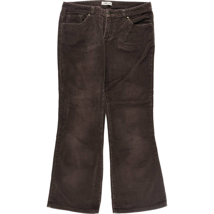 Cherokee Studded Flare-Cut Corduroy Pants, Women's XL (W32) unclear brown type Vintage Second Hand