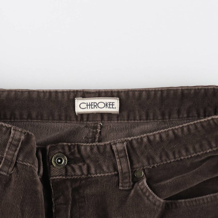Cherokee Studded Flare-Cut Corduroy Pants, Women's XL (W32) unclear brown type Vintage Second Hand
