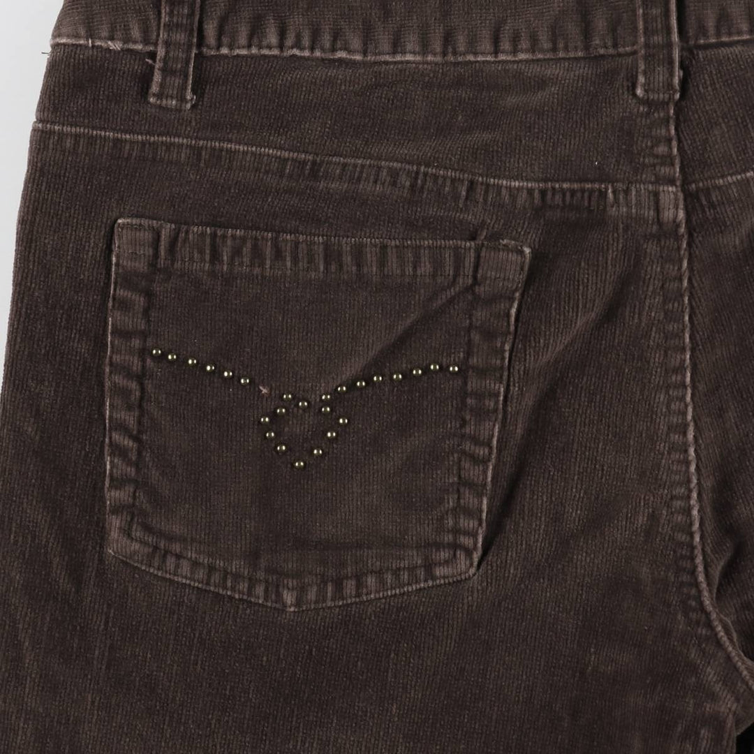 Cherokee Studded Flare-Cut Corduroy Pants, Women's XL (W32) unclear brown type Vintage Second Hand
