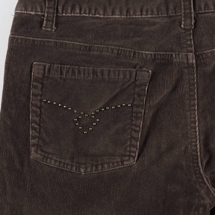 Cherokee Studded Flare-Cut Corduroy Pants, Women's XL (W32) unclear brown type Vintage Second Hand
