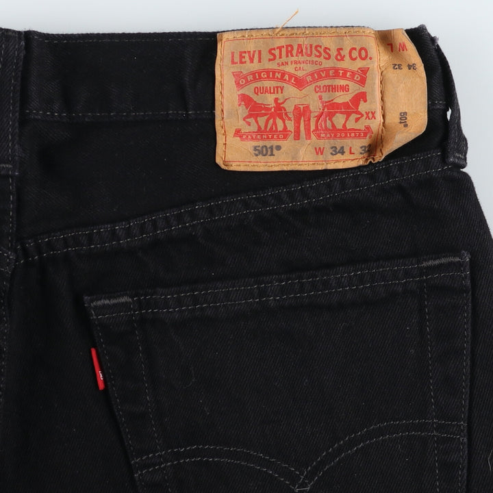 Levi's 501 Black Denim Straight Denim Pants Men's W34 equivalent / eaa523410
