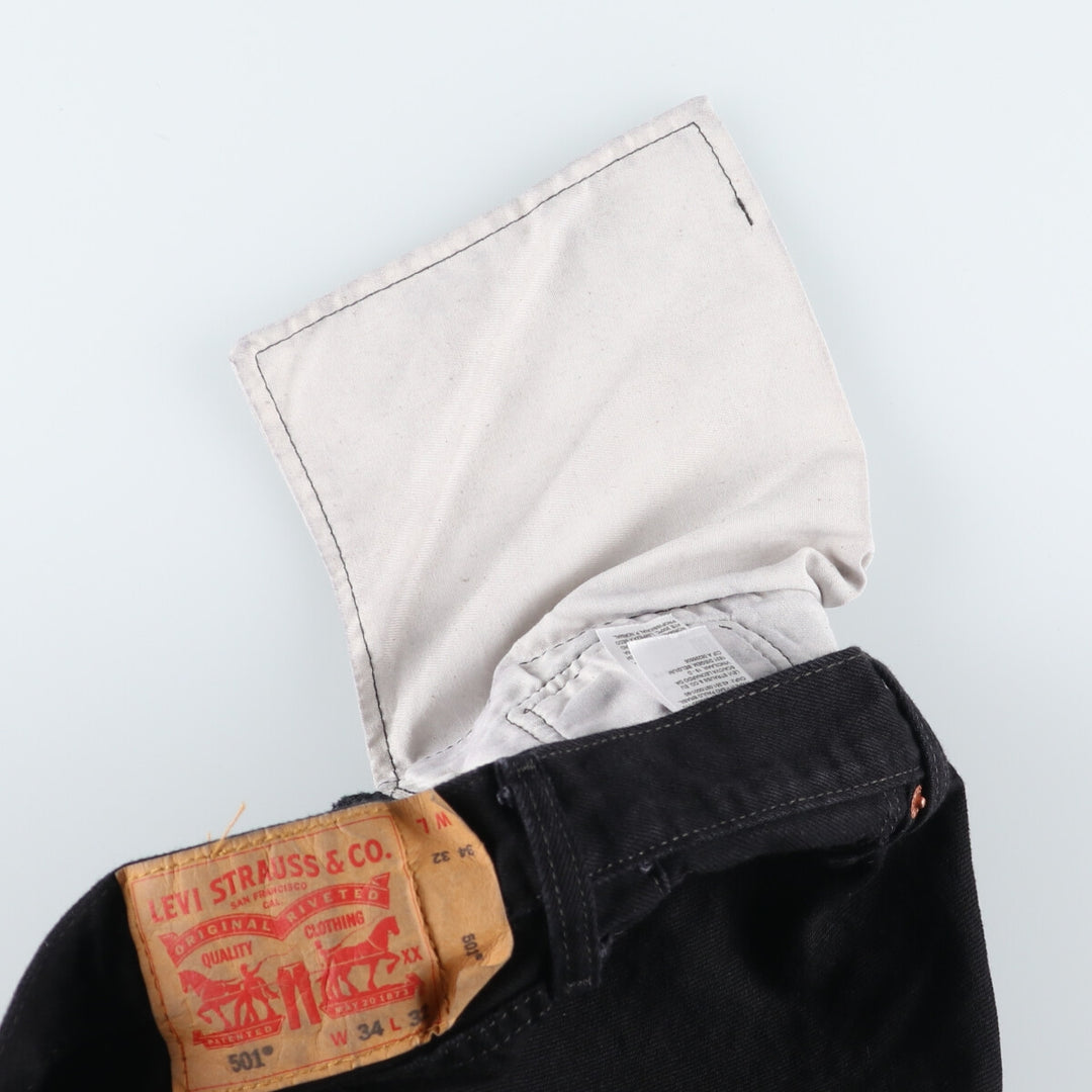 Levi's 501 Black Denim Straight Denim Pants Men's W34 equivalent / eaa523410
