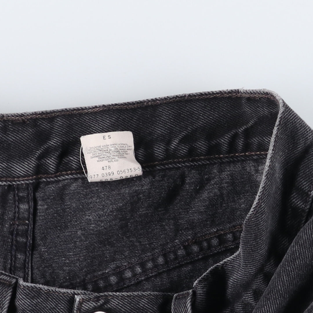 90'S Levi's 505 REGULAR FIT STRAIGHT LEG black denim tapered denim pants men's w30 equivalent vintage /eaa523413