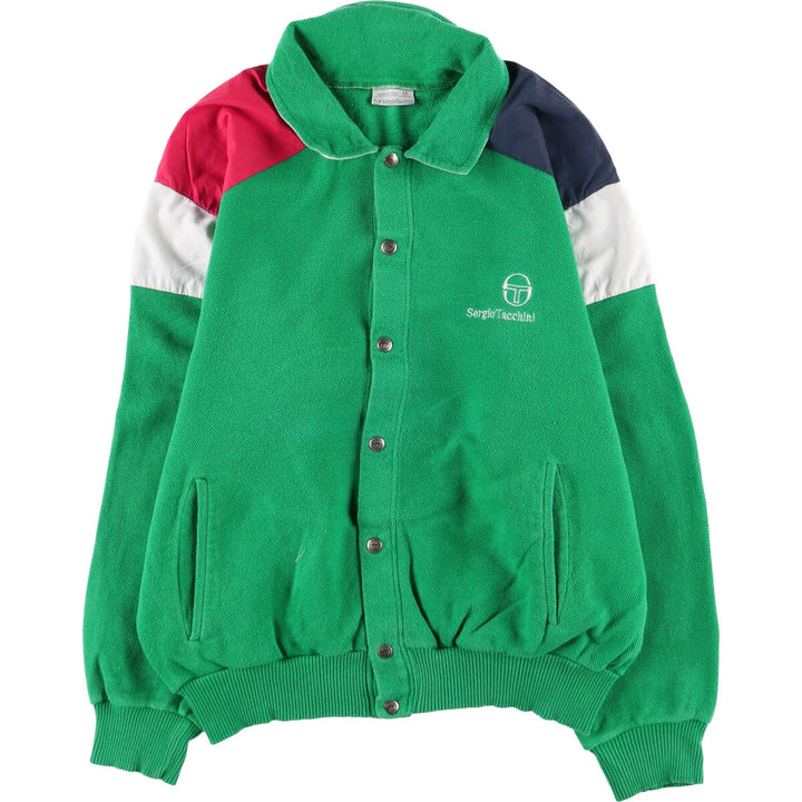 Sergio Tacchini Vintage Cotton Blouson, Made in Italy, Men's Size M cotton green type Vintage Second Hand