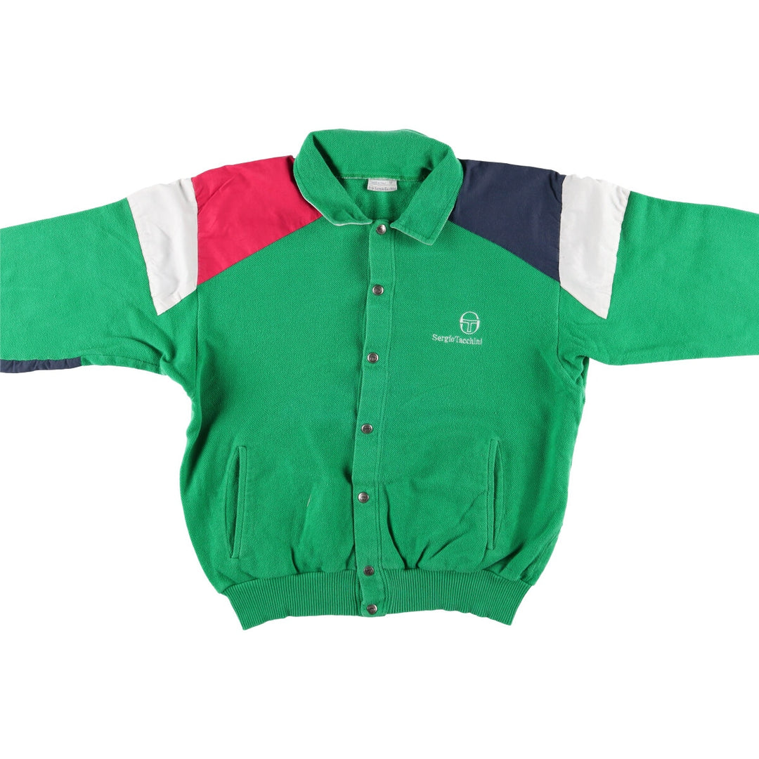 Sergio Tacchini Vintage Cotton Blouson, Made in Italy, Men's Size M cotton green type Vintage Second Hand