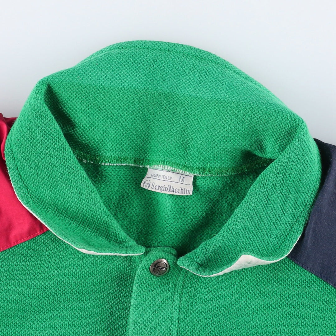 Sergio Tacchini Vintage Cotton Blouson, Made in Italy, Men's Size M cotton green type Vintage Second Hand
