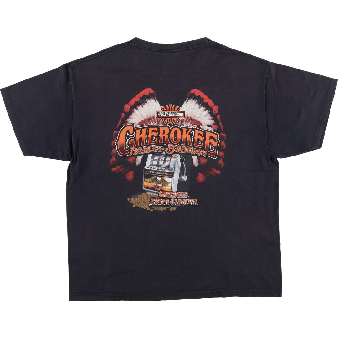 00'S Harley-Davidson Hanes Back Print Motorcycle Bike T-Shirt Men's L size / eaa523502