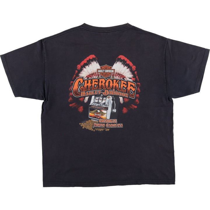 00'S Harley-Davidson Hanes Back Print Motorcycle Bike T-Shirt Men's L size / eaa523502