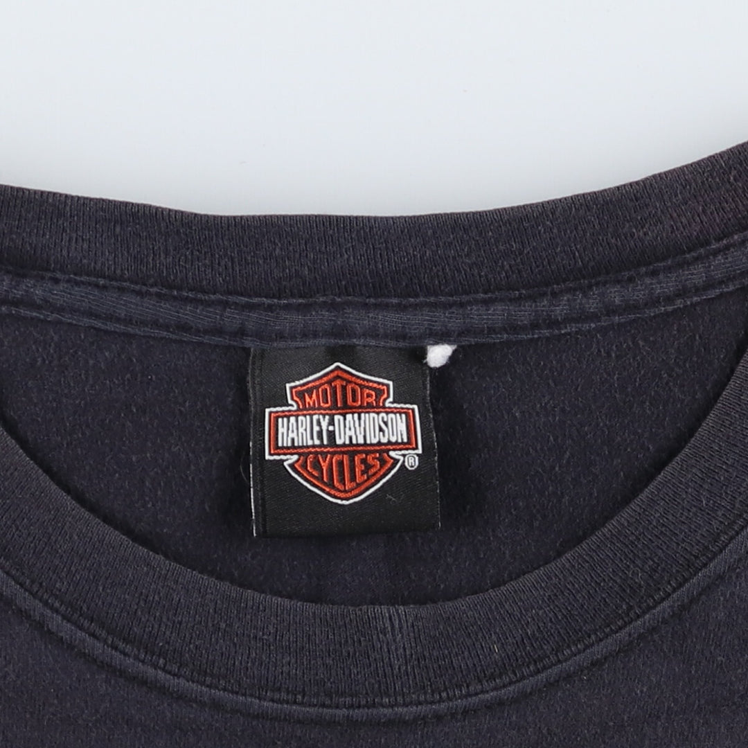 00'S Harley-Davidson Hanes Back Print Motorcycle Bike T-Shirt Men's L size / eaa523502