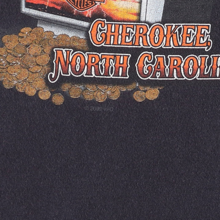 00'S Harley-Davidson Hanes Back Print Motorcycle Bike T-Shirt Men's L size / eaa523502