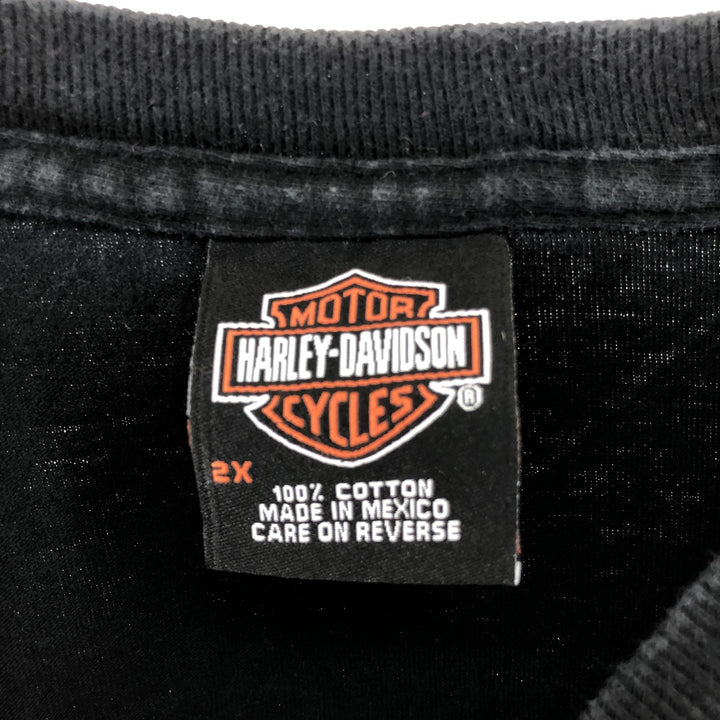 00'S Harley-Davidson Fire Pattern Long T-Shirt, Men's XXL, Long Sleeves / eaa523583
