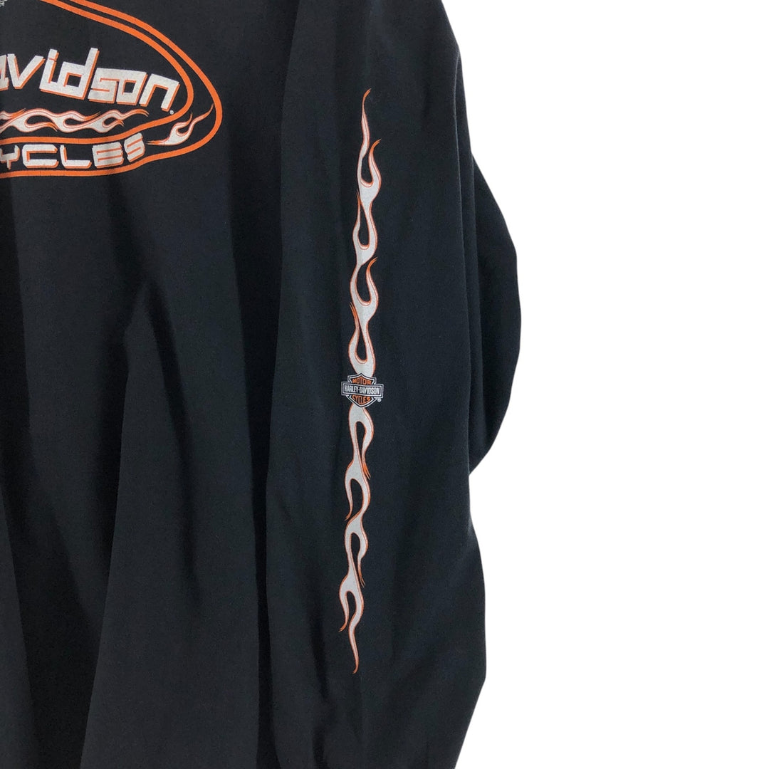 00'S Harley-Davidson Fire Pattern Long T-Shirt, Men's XXL, Long Sleeves / eaa523583