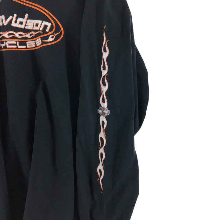 00'S Harley-Davidson Fire Pattern Long T-Shirt, Men's XXL, Long Sleeves / eaa523583