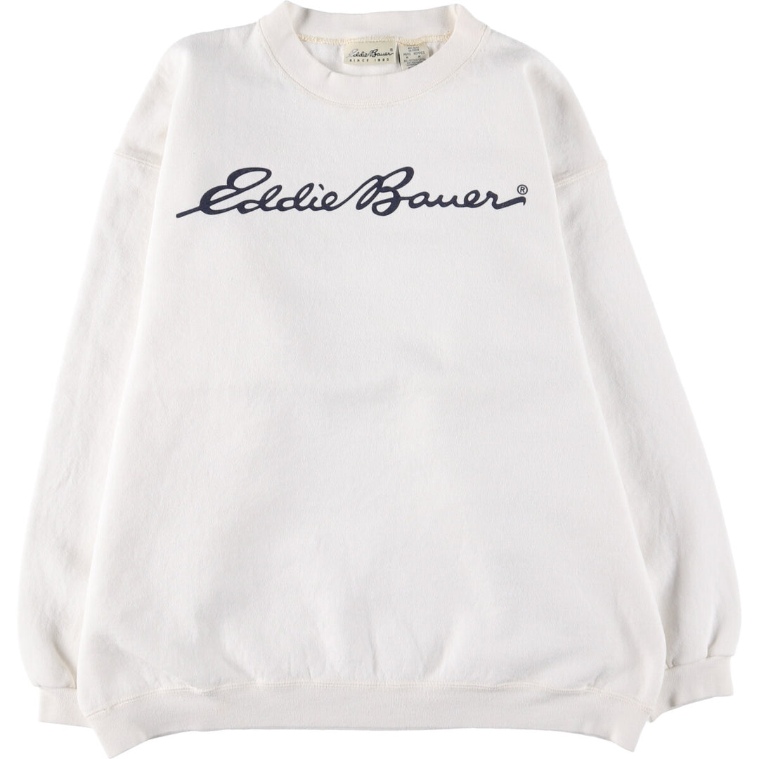 Vintage 90'S Eddie Bauer logo sweatshirt, Made in USA, Men's Size Medium cotton white type Vintage Second Hand