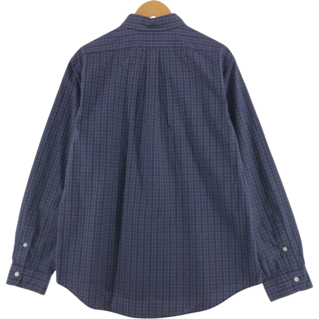 Ralph Lauren CUSTOM FIT Gingham Check Long Sleeve Button Down Check Shirt Men's XL cotton Green type dark green Vintage Second Hand