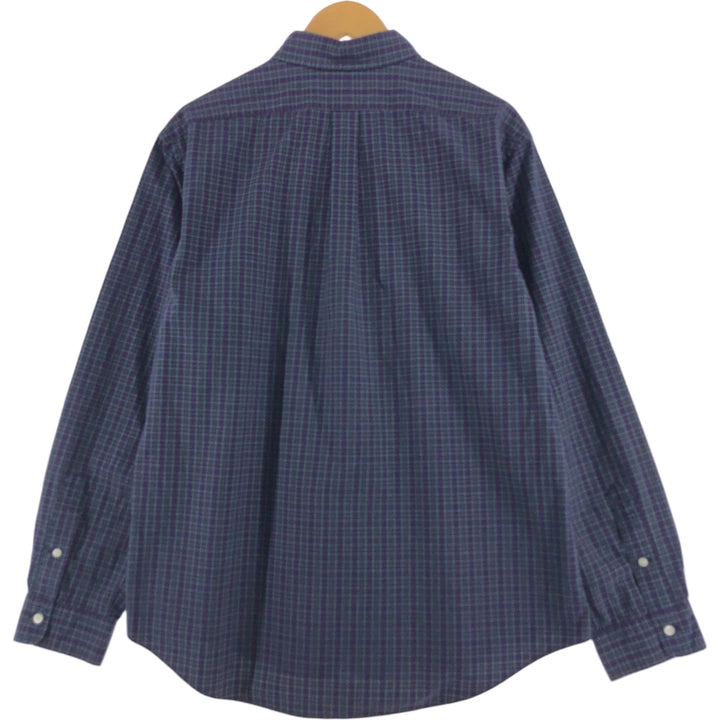 Ralph Lauren CUSTOM FIT Gingham Check Long Sleeve Button Down Check Shirt Men's XL cotton Green type dark green Vintage Second Hand