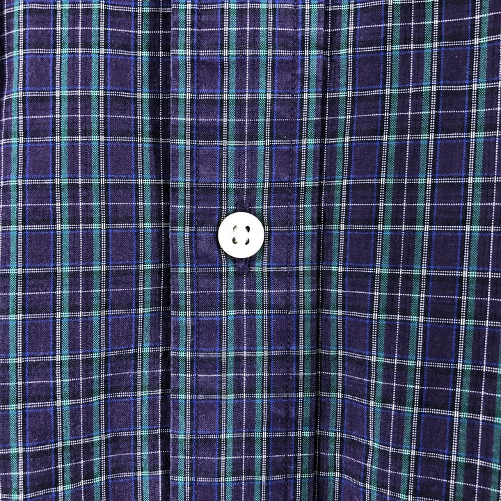 Ralph Lauren CUSTOM FIT Gingham Check Long Sleeve Button Down Check Shirt Men's XL cotton Green type dark green Vintage Second Hand