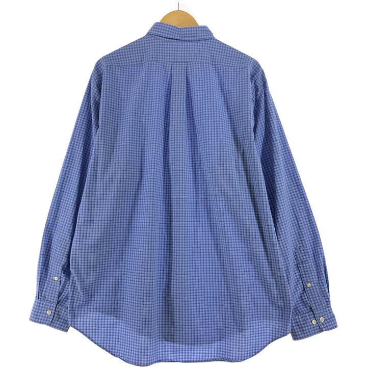 Ralph Lauren YARMOUTH Long Sleeve Button Down Check Shirt Men's XL cotton blue type Vintage Second Hand