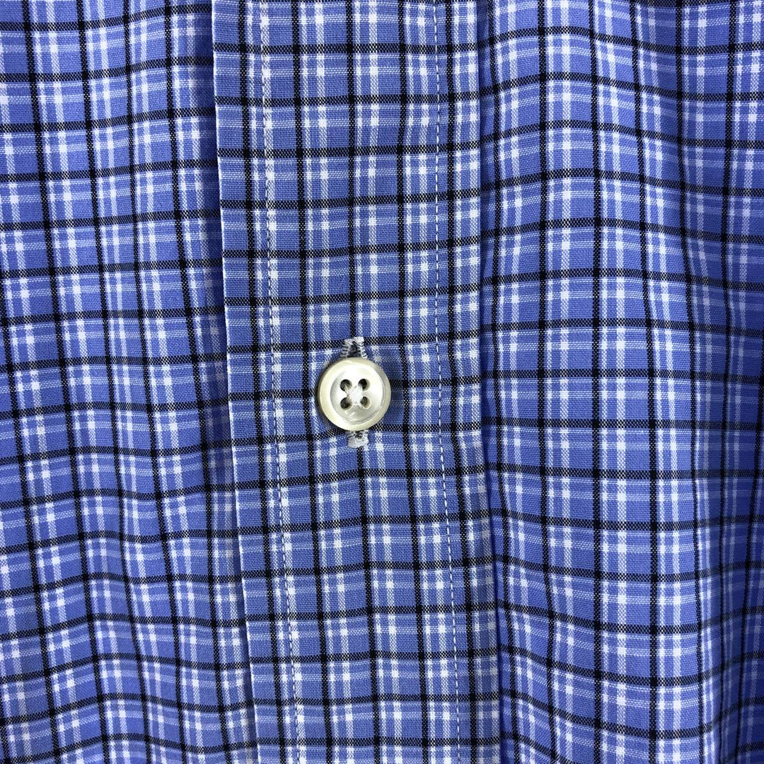 Ralph Lauren YARMOUTH Long Sleeve Button Down Check Shirt Men's XL cotton blue type Vintage Second Hand