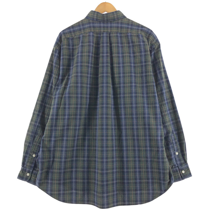 Ralph Lauren BLAIRE long sleeve button down check shirt, men's XL size cotton Green type dark green Vintage Second Hand