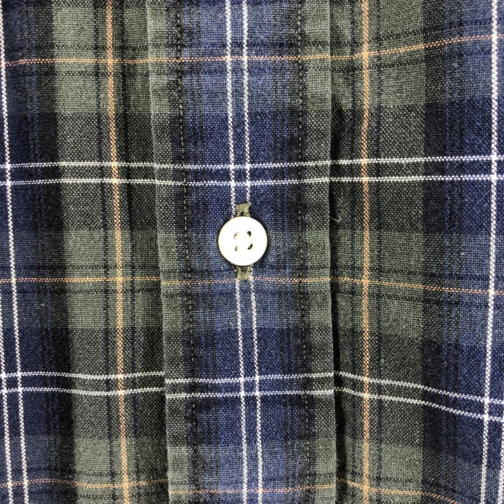 Ralph Lauren BLAIRE long sleeve button down check shirt, men's XL size cotton Green type dark green Vintage Second Hand
