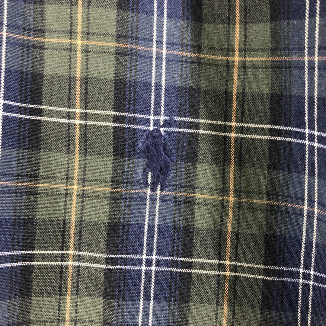 Ralph Lauren BLAIRE long sleeve button down check shirt, men's XL size cotton Green type dark green Vintage Second Hand