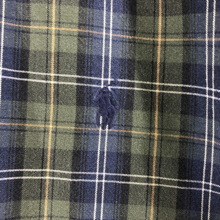 Ralph Lauren BLAIRE long sleeve button down check shirt, men's XL size cotton Green type dark green Vintage Second Hand