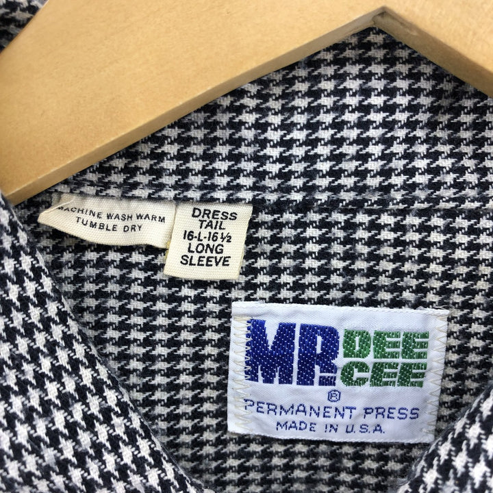 Mr. DC Vintage Light Flannel Check Shirt, Made in USA, Men's Size L unclear black type Vintage Second Hand