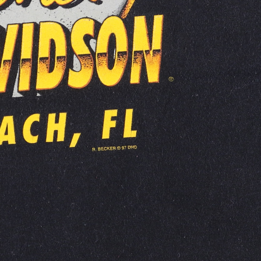90'S Harley-Davidson Back Print Motorcycle Bike T-Shirt Men's L Size Vintage /eaa523800