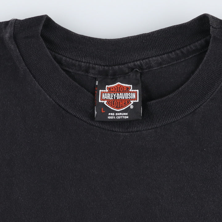 90'S Harley-Davidson Hanes Back Print Motorcycle Bike T-Shirt Made in USA Men's L /eaa523804