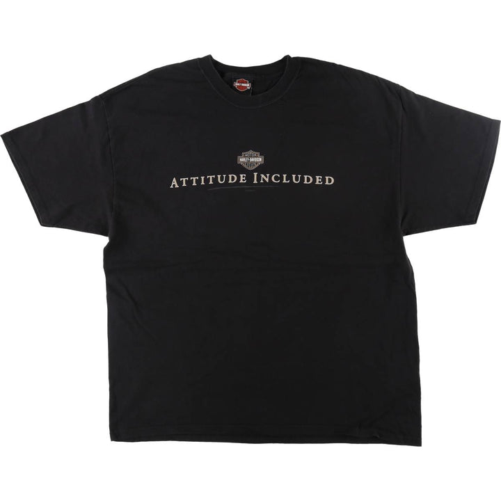 00'S Harley-Davidson Motorcycle Bike T-shirt Made in USA Men's XXL cotton black type Vintage Second Hand