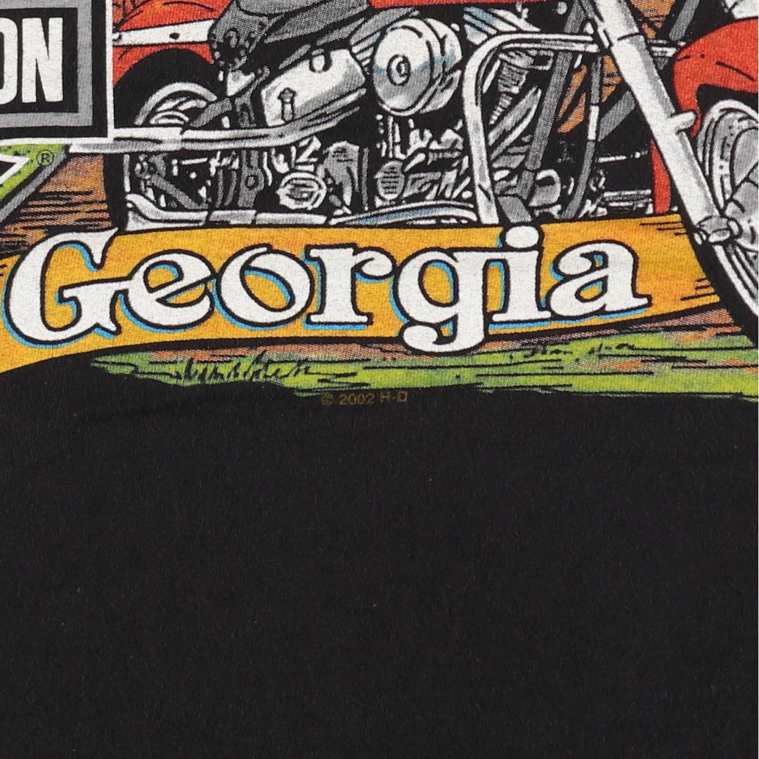 00'S Harley-Davidson Motorcycle Bike T-shirt Made in USA Men's XXL cotton black type Vintage Second Hand