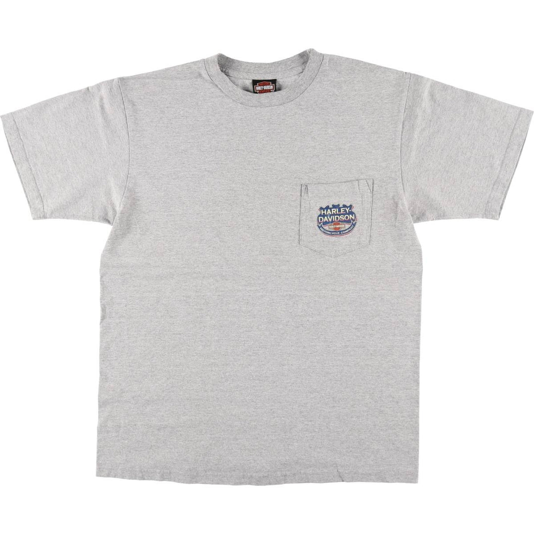 00'S Harley-Davidson Motorcycle Bike T-shirt Made in USA Men's L size cotton gray type Vintage Second Hand