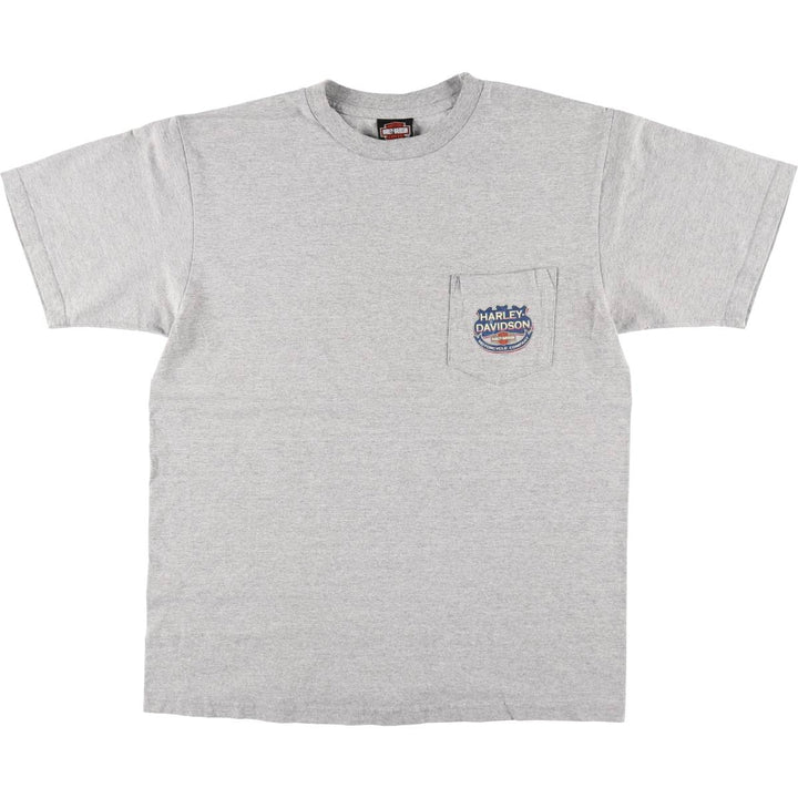 00'S Harley-Davidson Motorcycle Bike T-shirt Made in USA Men's L size cotton gray type Vintage Second Hand