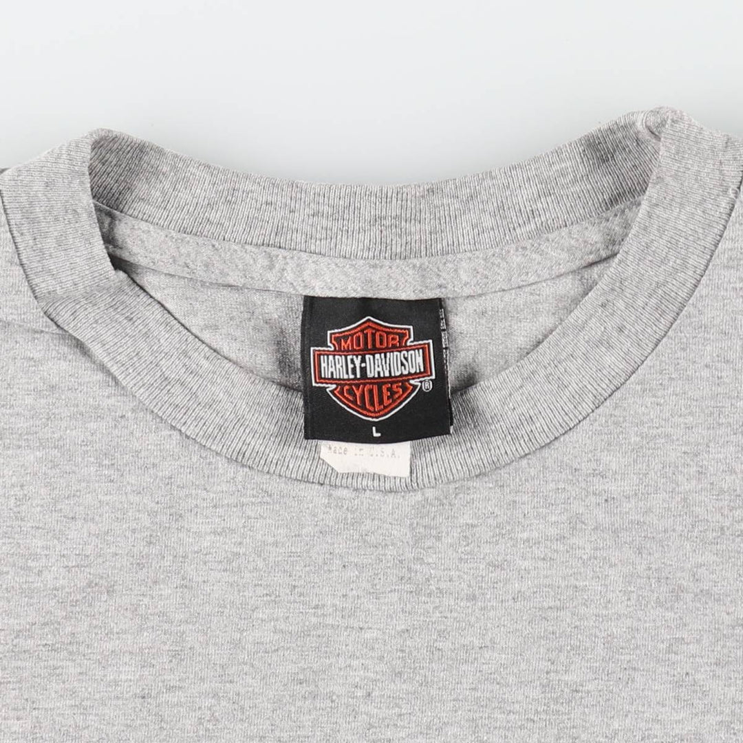 00'S Harley-Davidson Motorcycle Bike T-shirt Made in USA Men's L size cotton gray type Vintage Second Hand