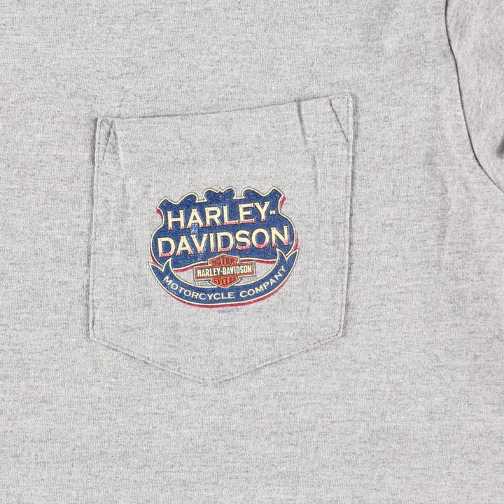 00'S Harley-Davidson Motorcycle Bike T-shirt Made in USA Men's L size cotton gray type Vintage Second Hand