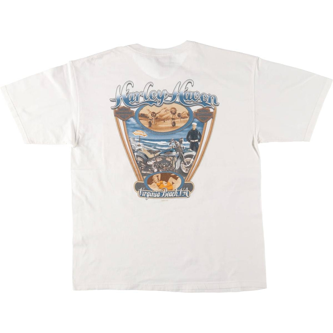 00'S Harley-Davidson Motorcycle Bike T-shirt Made in USA Men's L size /eaa523862